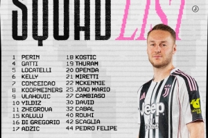 尤文公布客战佛罗伦萨大名单：伊尔迪兹、弗拉霍维奇领衔