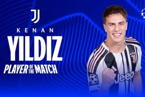 替补策动3球！官方：伊尔迪兹当选尤文vs博德闪耀全场最佳球员