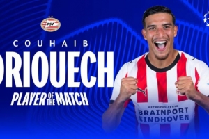 替补双响！官方：德里欧当选利物浦vs埃因霍温全场最佳球员