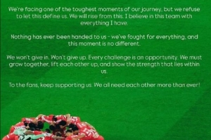 范戴克社媒：我们正面临最艰难时刻之一，但我们将从中崛起