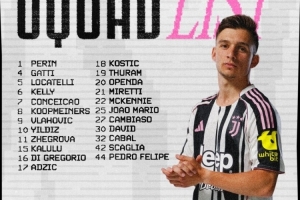 尤文对阵卡利亚里大名单：弗拉霍维奇、伊尔迪兹在列，加蒂回归