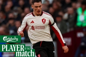 策动首球！利物浦官方：维尔茨被球迷票选为本场队内最佳球员