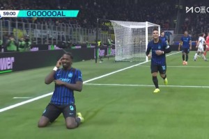 国米再下一城！迪马尔科角球开出，小图拉姆门前推射破门！