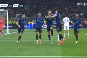 国米4-0科莫！迪马尔科传中助攻，奥古斯托凌空打门得手！